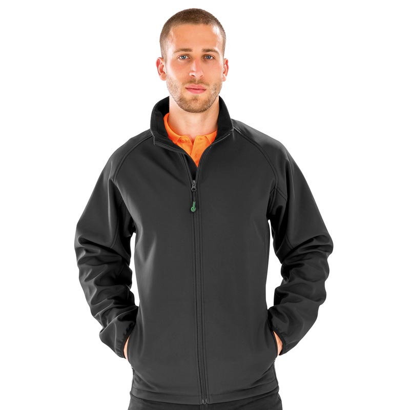 Men's recycled 2-layer printable softshell jacket - Black S